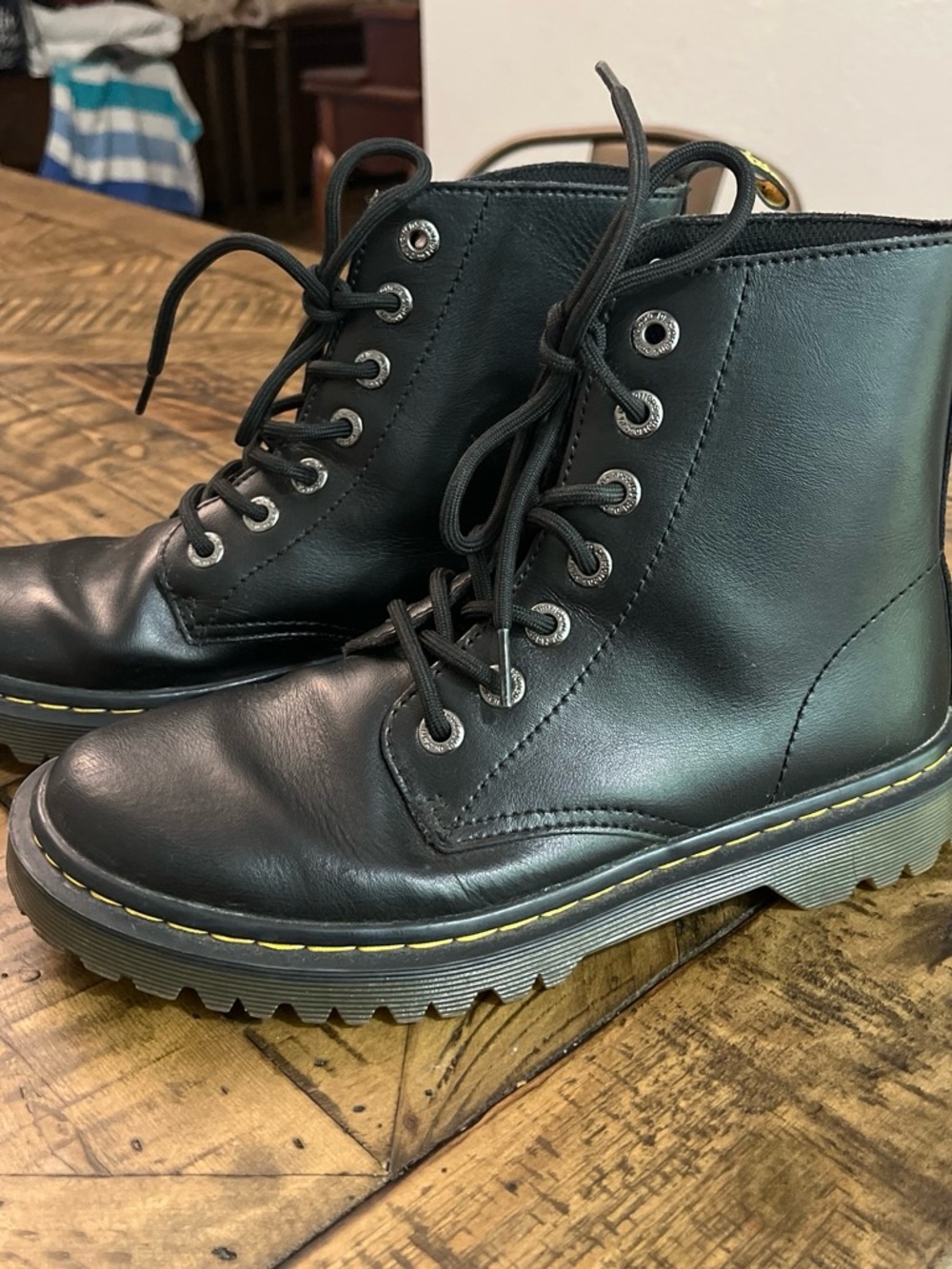 Dr. Martens Black Leather Lace-Up Ankle Boots